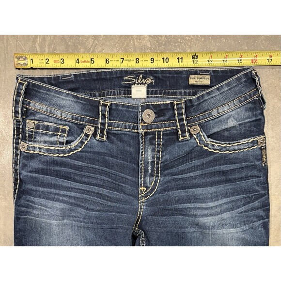 Silver Jeans Co. Suki Surplus Bootcut Jeans W32 L32 Embroidered Flap Pockets - Picture 3 of 10